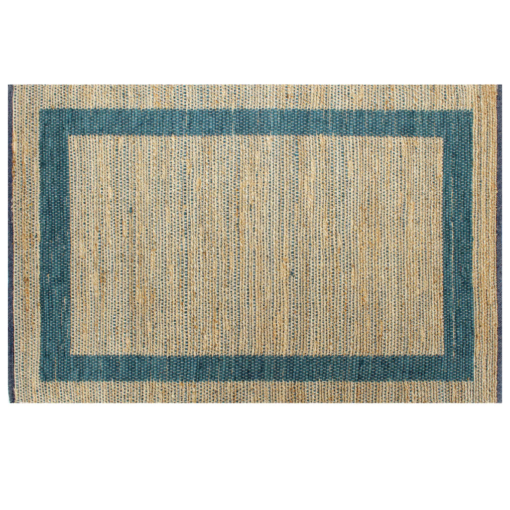 Teppich Handgefertigt Jute Blau 120X180 Cm