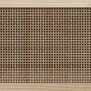 Sideboard Braun 60X30X70 Cm Massivholz Kiefer Und Natur-Rattan