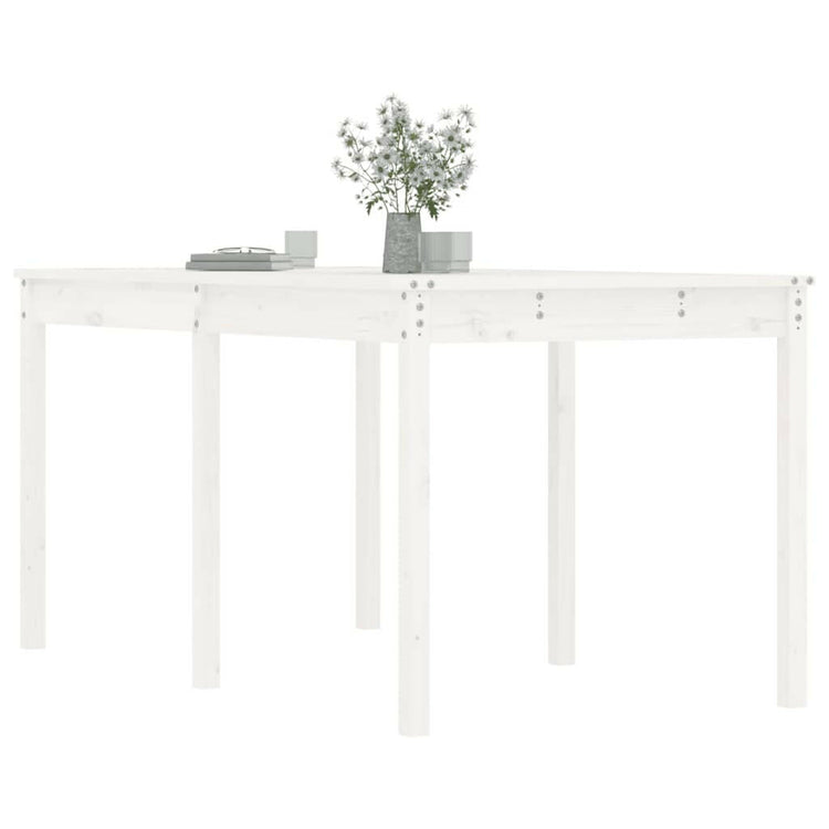 Gartentisch Weiß 159,5X82,5X76 Cm Massivholz Kiefer Weiße Kiefer 159.5 x 82.5 x 76 cm