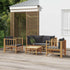 5-Tlg. Garten-Lounge-Set Mit Dunkelgrauen Kissen Bambus 1 2x corner + 2x chair + table